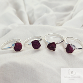 Natural Raw Ruby Ring, July Birthstone Ring, Silver Plated Ring, Rough Gemstone Ring, One Of Kind Ring, Healing Crystal Ring, Everyday Ring